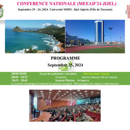 CONFERENCE NATIONALE (MEEAD’24-JIJEL) -PROGRAMME